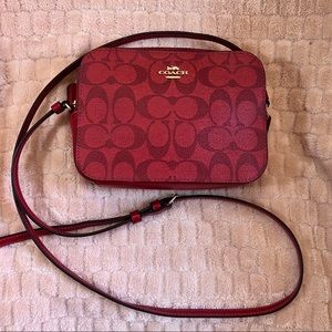 Coach Red Signature Canvas mini crossbody